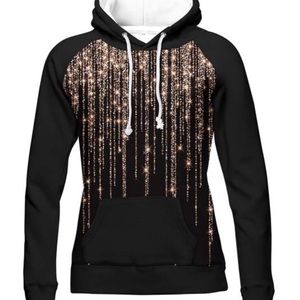 Pixie Lady | Woman’s Spandex Black Icicle Lights Hoodie XL